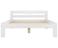 Erst-Holz® Massivholzbett weiß Kiefer Jugendbett 120x200 Einzelbett Futonbett mit Rollrost 60.64-12 W