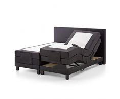 BELVANDEO I Boxspringbett Ancona – elektrisch verstellbar I 160x200-cm I H2/H3 I Mit Tonnentaschenfederkern Matratze & Kopfteil I Doppelbett I Hotelbett