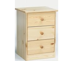 Erst-Holz® 90.20-K03 Elke Nachttisch Kiefer massiv 3 Schubläden