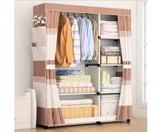 SFBBAO Kleiderschrank Schrank DIY Vlies Falte Tragbar, Wenn Das Viertel Kleiderschrank 170cm Rot
