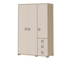 Drehtürenschrank/Kleiderschrank 14, Farbe: Buche/Creme - 198 x 126 x 56 cm (H x B x T)