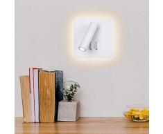 LED Leselampe Bett Wand 3W & 8W Wandleuchte Innen Bettlampe mit Druckknopfschalter Einstellbare Bettleuchte Wandmontage Nachttischlampe Nachtlicht Warmweiß für Schlafzimmer Wohnzimmer Büro (Eckig)