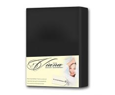 aqua-textil Viana Spannbettlaken 90x200-100x200 cm schwarz Baumwolle Spannbetttuch Jersey Laken