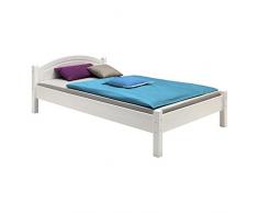IDIMEX Holzbett Einzelbett Doppelbett Marie Bett 100 x 200 cm (B x L) Kiefer massiv Weiss lackiert