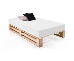 PALETTI Massivholzbett Duo Holzbett Palettenbett Bett aus Paletten mit 11 Leisten, Palettenmöbel Made in Germany