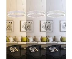 LED Pendelleuchte Dimmbar Hängelampe 36W Deckenlampe mit Fernbedienung für Wohnzimmer Schlafzimmer (Dimmbar)