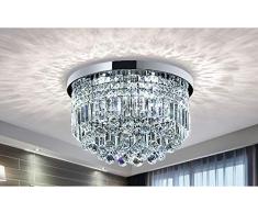 Bestier Moderne Klarem Kristall Regentropfen Kronleuchter Beleuchtung Unterputz LED Deckenleuchte Leuchte für Esszimmer Badezimmer Schlafzimmer Wohnzimmer E14 Glühbirnen Erforderlich H25cm X D50cm