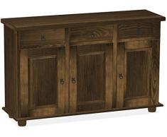 Brasilmöbel Sideboard, Pinie Massivholz, geölt und gewachst Eiche antik, L/B/H: 129 x 40 x 83 cm