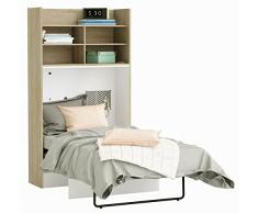Schrankbett grau / weiß B 113 sonoma eiche Bett Wandbett Jugendbett Gästebett Jugendzimmer Kinderzimmer Gäste Studentenzimmer