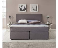 Furniture for Friends Möbelfreude® Boxspringbett Benno | 160x200 cm Hellgrau H2 | mit hochwertiger Bonell Federkernmatratze, Komfortschaum-Topper
