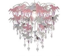 Einhorn Kinder Deckenleuchten Schlafzimmer Kronleuchter Rosa Lila und Silber Licht Schatten Lampe Decke Pendelleuchte Schatten Kindergarten Kinderzimmer