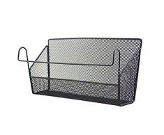 Rolanli Bett Hänge Organizer, Aufbewahrungskorb Metall für Bücher, Zeitschriften, Mobiltelefon, Flaschen - Schwarz