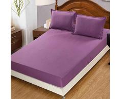 ELENXS 3pcs / Set Festen Matratze-Abdeckung Anti-Rutsch-Spannleintuecher, Antistaub-Bett-Blatt-Antistaubmilbe Bettpolster Matratze Spannbettlaken mit Pillowcase