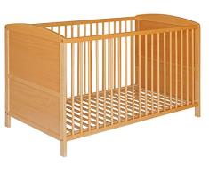 Best For Kids Gitterbett 2 in 1 Patrick 70x140 cm mit Matratze 10 cm Juniorbett Kinderbett Babybett in zwei Farben (Natur)