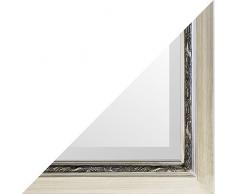 Beauty.Scouts Wandspiegel Skive, Spiegel, Holzrahmen, Facette, silber, Wohnzimmer, Schlafzimmer, Jugendzimmer, Flur, Diele, inkl. Aufhänger, 70x110cm