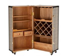 Casa Padrino Luxus Bar Schrank im Vintage Koffer Design - Kommode - Art Deco Barock Jugendstil Kofferschrank - Luxus Hotel Bar Trolley