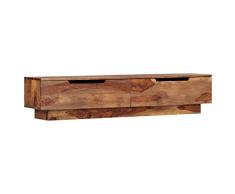 vidaXL Sheesham-Holz Massiv TV Schrank mit 2 Schubladen TV Tisch Möbel Board Fernsehtisch Fernsehschrank Lowboard Sideboard 145x30x30cm Palisander
