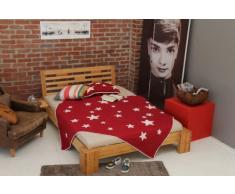 Bett 90x200cm, Steckbett metallfrei, Bambus Bett BURMA mit Rückenlehne Melaka, Höhe 30cm