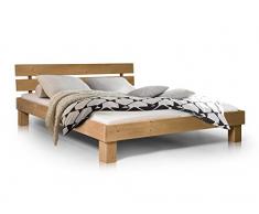 Massivholzbett Pumba Holzbett Doppelbett, Material Massivholz, Made in Germany, 140x200 cm, eichefarbig