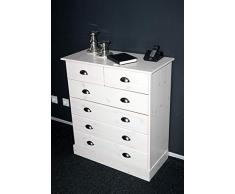 Steens Furniture 3400130013000F Kommode Nola, 91 x 82 x 38 cm, Kiefer massiv, weiÃ