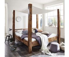 SAM Himmelbett Massivholz 180x200 cm, Ella, Akazie, Unikat, Doppelbett