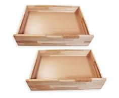 Bubema Bettkasten-Set Solo, massives Buchenholz mit Rollen, bestehend aus 2 Bettkästen