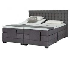 Betten Jumbo Motor-Boxspringbett 180x200 cm mit 7-Zonen TFK Härtegrad H3 und Visco-Topper | Farbe Anthrazit | div. Größen verfügbar