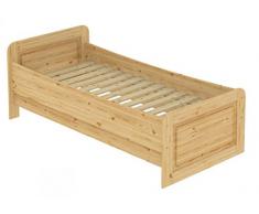 Erst-Holz® Seniorenbett extra hoch 100x200 Einzelbett Holzbett Massivholz Kiefer Bett mit Rollrost 60.42-10