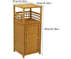 Keine Notwendigkeit, japanische Rattan Nachttisch 3 Grid Storage Cabinet Flower Stand Telefonhalter Double Door Rack Multi Farbe (Farbe: Braun) zu installieren