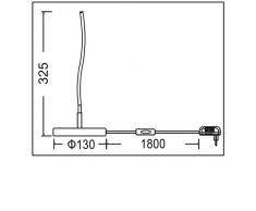 Trango Design LED Deko-Tischleuchte wellenförmige, Lichtleiste geschwungen Form TG2017-91 Tischlampe, Nachttischlampe, LampeFlorida incl. 400 Lumen LED Leuchtmittel 3000K warmweiß
