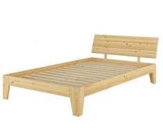 Erst-Holz® Einzelbett Kieferbett Natur Massivholz Jugendbett Futonbett 120x200 mit Rollrost 60.62-12