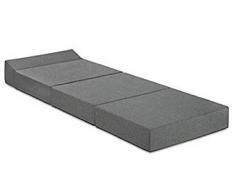 Traumnacht Komfort Gästematratze mit bequemen Kopfteil, 200 x 70 x 15 cm, hellgrau