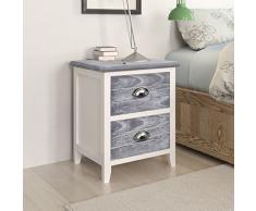 GoodWork4UEu Nachtkonsole 2 STK. mit 2 Schubladen Grau/Weiß Möbel Tische Nachttische