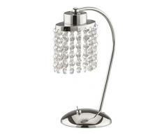 Briloner Leuchten LED Tischlampe, Tischleuchte, Nachttischlampe, LED Nachttischleuchte, Wohnzimmer-Tischlampe, Leselampe Bett, Nachttischlampe Kinderzimmer, LED Tischleuchte, Nachttischlampe Kinder, Nachttischlampe Modern, mit klarem Kristallbehang