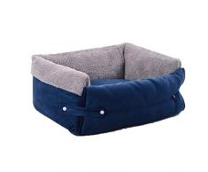 X-CWW Multifunktions Hundematte Schlafsofa, Wildleder & Baumwolle woolFlip Cover Abnehmbarer Bezug für Herbst und Winter Warm halten (Farbe : Blau, größe : L)