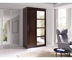 Furniture24 Kleiderschrank Schwebetürenschrank Schlafzimmerschrank Nero (Wenge)