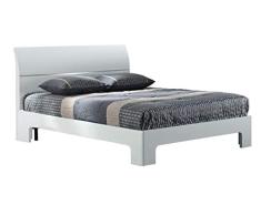 Design Vicenza Arzano Hochglanz-Bett, King Size, Weiß