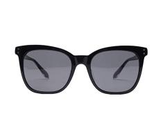XINGZHE Sonnenbrillen-Harz, polarisierte Nylongläser, Tellerrahmen, Logo-Druck, Trendpersönlichkeit für Männer und Frauen Sonnenbrille (Farbe : Schwarz)