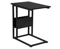WOLTU Beistelltisch TS79sz Kaffeetisch Couchtisch Sofatisch Nachttisch Betttisch Laptoptisch, Gestell aus Metall, Tischpltte aus MDF, 55x36x59,5cm(BxTxH), Schwarz
