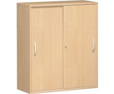 Geramöbel Schiebetürenschrank 3 OH, mit Schloss und Mittelseite, 1152x1000x425, Buche