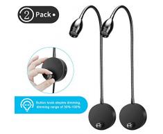 ledmo 2 Pack Leselampe Wandmontage LED Schwanenhals Lampe LED Bettlampe dimmbar mit Drehschalter Bettleuchte 3W 3000K Warmweiß
