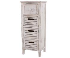 Mendler Schrank Kommode 74x30x25cm, Shabby-Look, Vintage ~ weiß