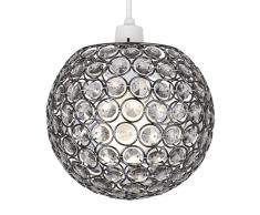 Kugel-Lüster Deckenleuchte Deckenlampe Crystal von Modernes Design Kron-leuchter aus Aluminium Kunst-Kristall Ø 25 cm mit 1 x E27 Sockel für Wohnzimmer Schlafzimmer