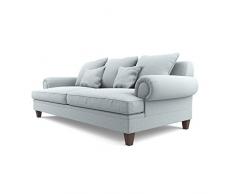 Jellywood® by MCRAL® B-famous Schlafsofa Stoff Couch mit Kissen 210x85 cm grau 2er 3er