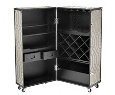 Casa Padrino Bar Schrank im Vintage Koffer Design - Kommode - Art Deco Barock Jugendstil Kofferschrank Hotel Bar Trolley