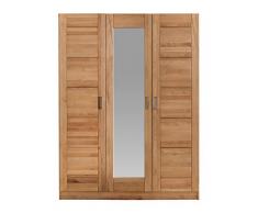 Kleiderschrank Kernbuche massiv Vollmassiv mit Spiegel 3 Türen