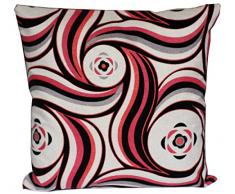 Schöne abstrakte Blumen-Strudel Wildleder umrissen 16 x 16 Kissenbezug Kissen für Schlafsofa (Rosa Grau Schwarz)