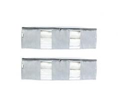 SOHFA 2er Set Unterbettkommode | aus atmungsaktiven Vlies für Bezüge, Kleidung oder Decken | 2 * 90cm x 50cm x 25cm Inhalt:225l