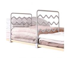 VINFUTUR 4er Set Regaltrenner Kleiderschrank Regalteiler Schrankteiler ohne Bohren Kleiderschranksystem Regalsystem Ordnungssystem Hilfe für Kleiderschrank Schublade Küche Bücherregal