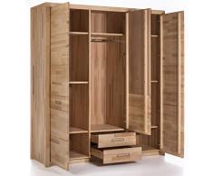 Kleiderschrank Kernbuche geölt Spiegelschrank Schlafzimmerschrank Kernbuche - (3618)